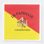 Bold Sizilian Sizilian Flag Rot und Gelb Serviette (Vorderseite)