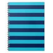 Bold Sky Blue und Navy Stripes Notizblock (Vorderseite)