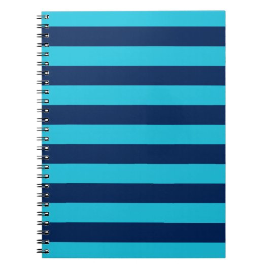 Bold Sky Blue und Navy Stripes Notizblock (Vorderseite)
