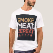 Bold Smoke Meat Repeat Typography Tshirt (Vorderseite)