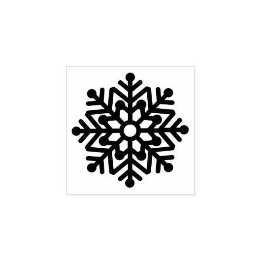 Bold Snowflake Square Wood Gummistempel (Prägung)