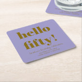 Bold Soft Purple Modern 50th Birthday Custom Rechteckiger Pappuntersetzer (angewinkelt)