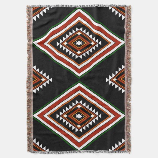 Bold Southwestern Aztec Geometric Pattern Decke (Vorderseite Vertikal)