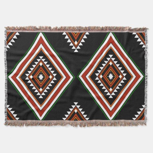 Bold Southwestern Aztec Geometric Pattern Decke (Vorderseite)