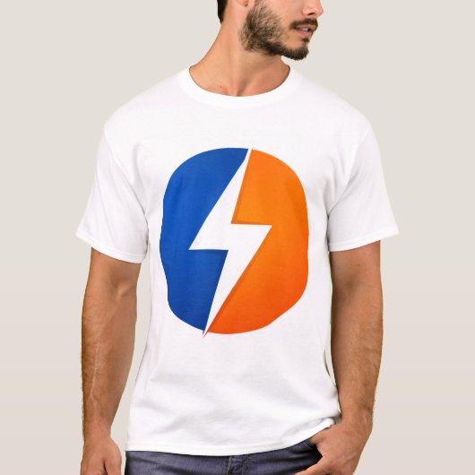 Bold Split Lightning Bolt Circle Logo Shirt – Blue (Vorderseite)