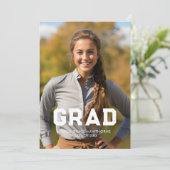 Bold Sport Athlete Photo Grad Ankündigung (Stehend Vorderseite)