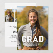 Bold Sport Athlete Photo Grad Ankündigung (Vorne/Hinten)