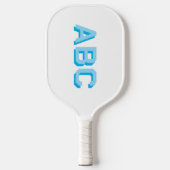 Bold Sport Blue 3 Letter Stack Monogram Pickleball Schläger (Vorderseite)