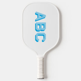 Bold Sport Blue 3 Letter Stack Monogram Pickleball Schläger
