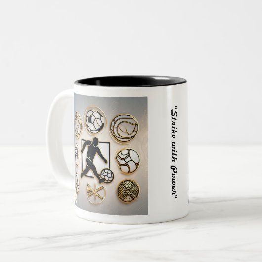 "Bold Sports Designs" Zweifarbige Tasse (Vorderseite Links)