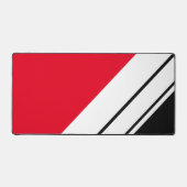 Bold Sporty Bright Red Schwarz-weiß Racing Stripes Schreibtischunterlage (Vorderseite)