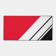 Bold Sporty Bright Red Schwarz-weiß Racing Stripes