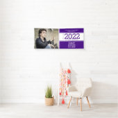 Bold Sporty Dark Lila White Foto Abschluss Banner (Insitu)