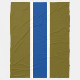 Bold Sporty Royal Blue White Golden Olive Streifen Fleecedecke