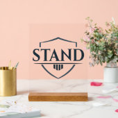 Bold “STAND” Inspirational Christian Acrylschild (Hochzeit)