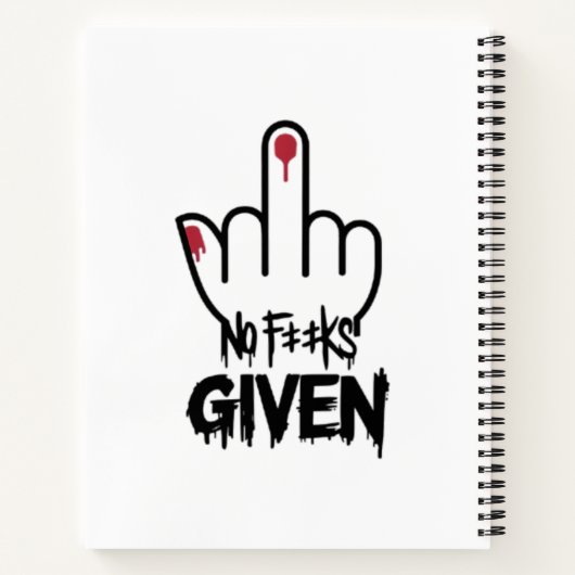 Bold Statement Art - Middle Finger Design Notizblock (Rückseite)