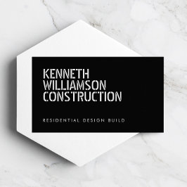 Bold Stenciled Black Construction Visitenkarte