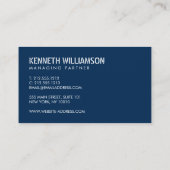 Bold Stenciled Blue Construction Business Card Visitenkarte (Rückseite)