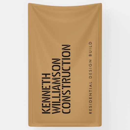 Bold Stenciled Construction Tan Banner (Vertikal)