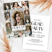 Bold Stilvoller Graduate Foto Collage Abschluss Einladung