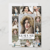 Bold Stilvoller Graduate Foto Collage Abschluss Einladung (Vorderseite)