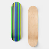Bold Striped Skateboard - Blue, Lime, and Yellow (Vorderseite)