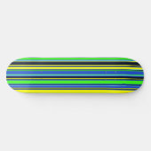 Bold Striped Skateboard - Blue, Lime, and Yellow (Horizontal)