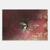 Bold Stripes Zebra Print Dark Circus Damask Patina Geschenkpapier Set (Vorderseite 3)