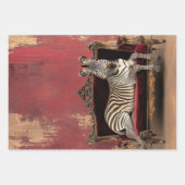 Bold Stripes Zebra Print Dark Circus Damask Patina Geschenkpapier Set (Vorderseite 2)