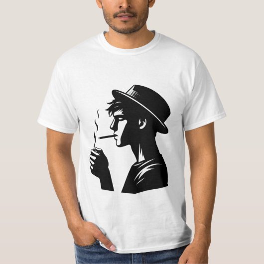 Bold Style Men's T - Shirt - Rauchen Man Cigar Art (Vorderseite)