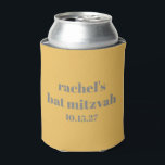 Bold Stylish Yellow Gray Custom Bat Mitzvah Dosenkühler<br><div class="desc">Stilvolle,  feine Typografie Gelb und Grau Niedliches Bat Mitzvah Can Cooler</div>