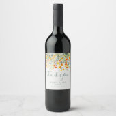 Bold Summer Floral Wedding Danke Weinetikett (Vorderseite)