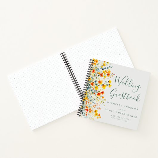 Bold Summer Floral Wedding Guest Book Notizblock (Innenseite)