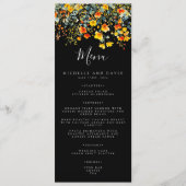 Bold Summer Floral Wedding Menükarte (Vorderseite)