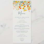 Bold Summer Floral Wedding Menükarte (Vorderseite)