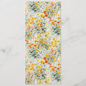 Bold Summer Floral Wedding Menükarte (Rückseite)