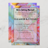 Bold Summer Garden Floral Bright Photo Wedding Einladung (Vorne/Hinten)