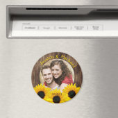 Bold Sunflower Wood Foto Wedding Save the Date Magnet (In Situ (Geschirrspüler))