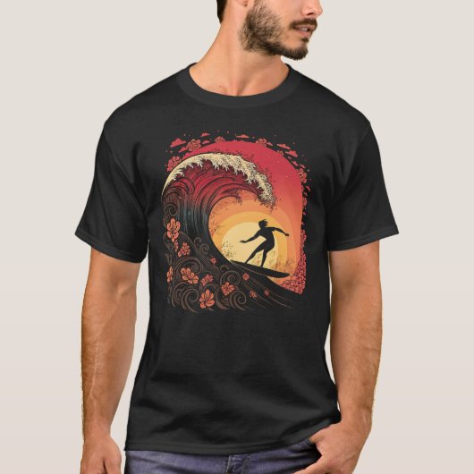 Bold Surfer Silhouette Wave Rider Tee (Vorderseite)