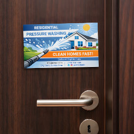 Bold Surreal Residential pressure washing Logo Magnetische Visitenkarte