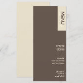 Bold Tan Brown Wedding Menu Menükarte (Vorne/Hinten)