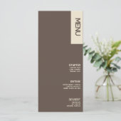 Bold Tan Brown Wedding Menu Menükarte (Stehend Vorderseite)