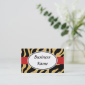 Bold Tan Zebra Business Card Visitenkarte (Stehend Vorderseite)