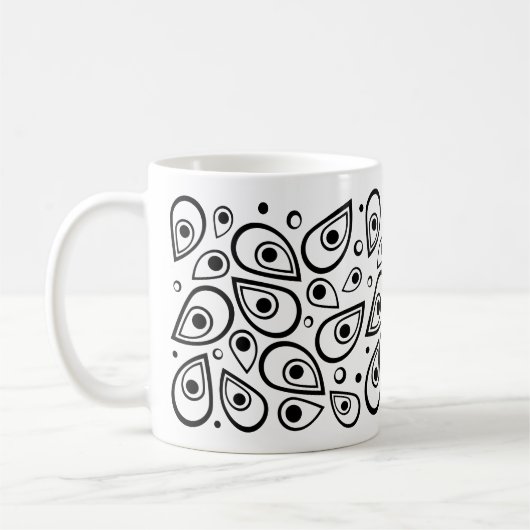 Bold Teardrop Dot Tasse (Links)