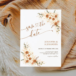 Bold Terracotta Boho Bohemisch QR Code Wedding Save The Date