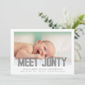 BOLD TEXT MEET NEUE Ankündigung zur Geburt eines K (Stehend Vorderseite)