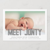 BOLD TEXT MEET NEUE Ankündigung zur Geburt eines K (Vorderseite)