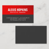 Bold Text Red Gray Stilvoll Modernes Beruflich Visitenkarte (Vorne/Hinten)