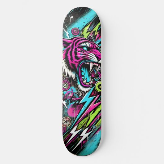 Bold Tiger Street Art Skateboard Deck - Vibrann (Vorderseite)