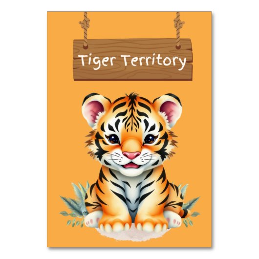 Bold Tiger Territory Jungle Safari Table Card Tischnummer (Vorderseite)